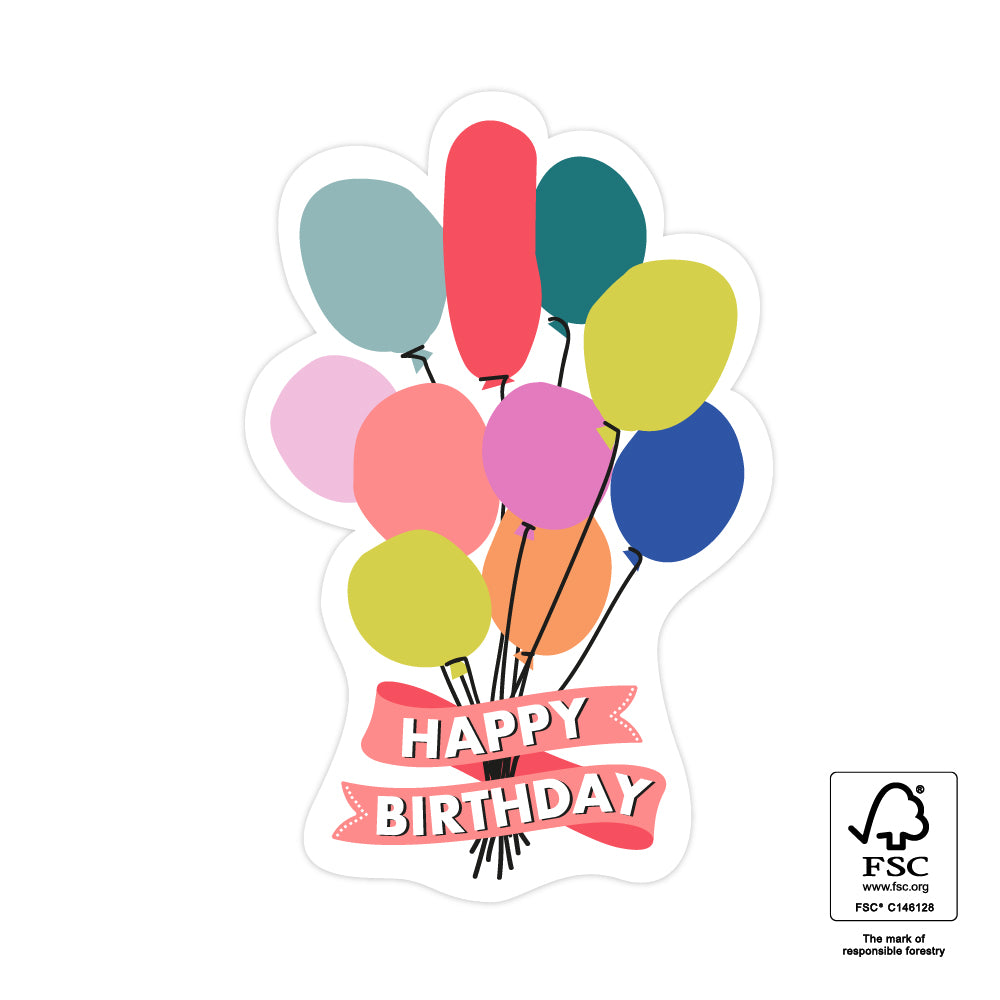 Sticker Happy birthday - Ballonnen