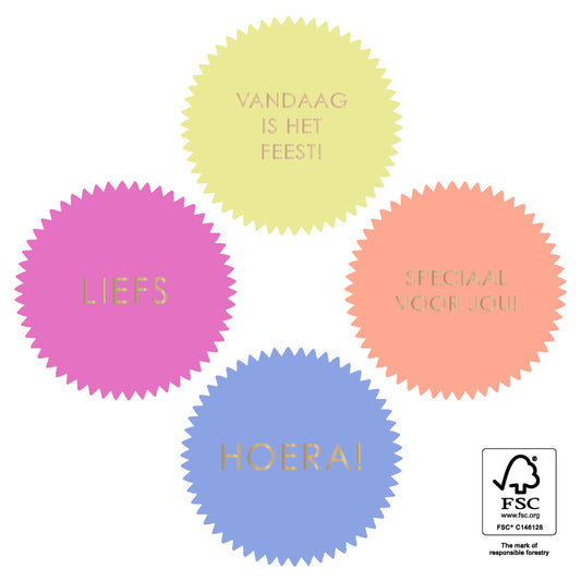 Sticker Multi color- Goud