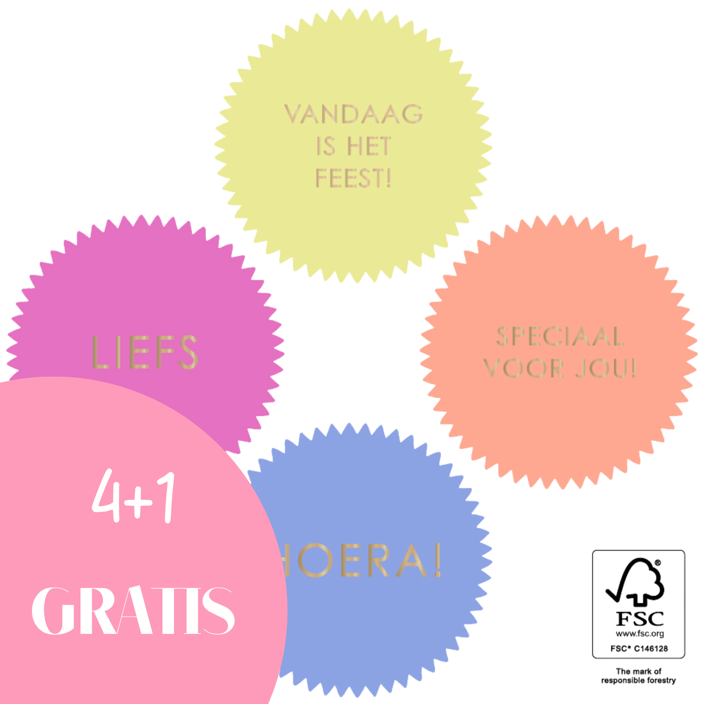 Sticker Multi color- Goud