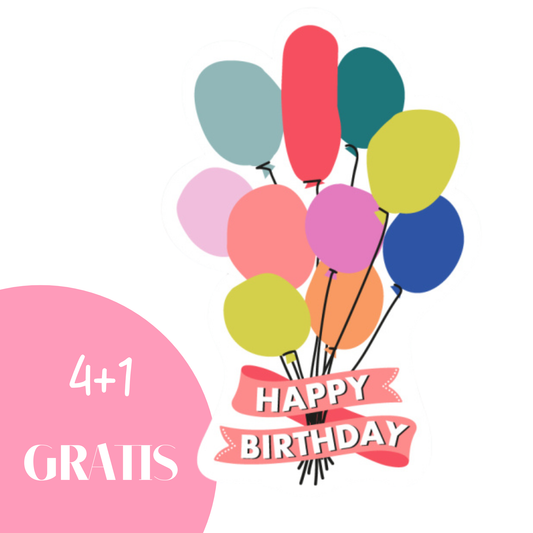 Sticker Happy birthday - Ballonnen