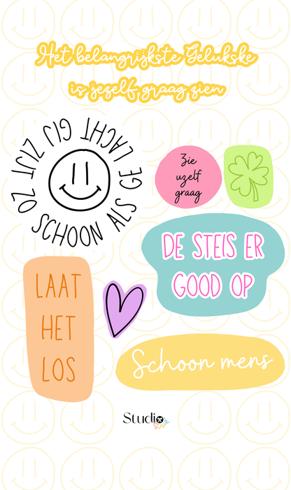 Gelukskes stickervel - Zelfliefde
